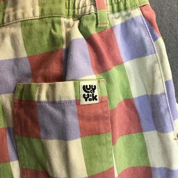 Lucy & Yak L.E. Cole Gingham Wide Leg Jeans W34/R Cotton Dopamine Dressing Indie - Picture 5 of 13